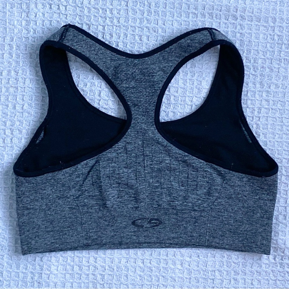 ☆彡 CHAMPION CG sport's bra, grey with black trim, size Small